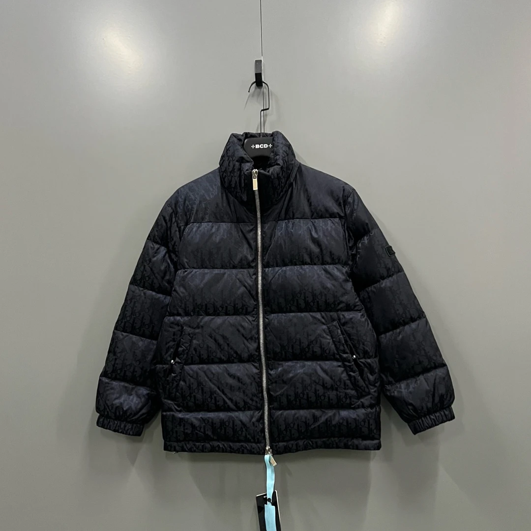 95新 DIOR/迪奥 ab926 206400 迪奥 满印老花拉链羽绒服 44码