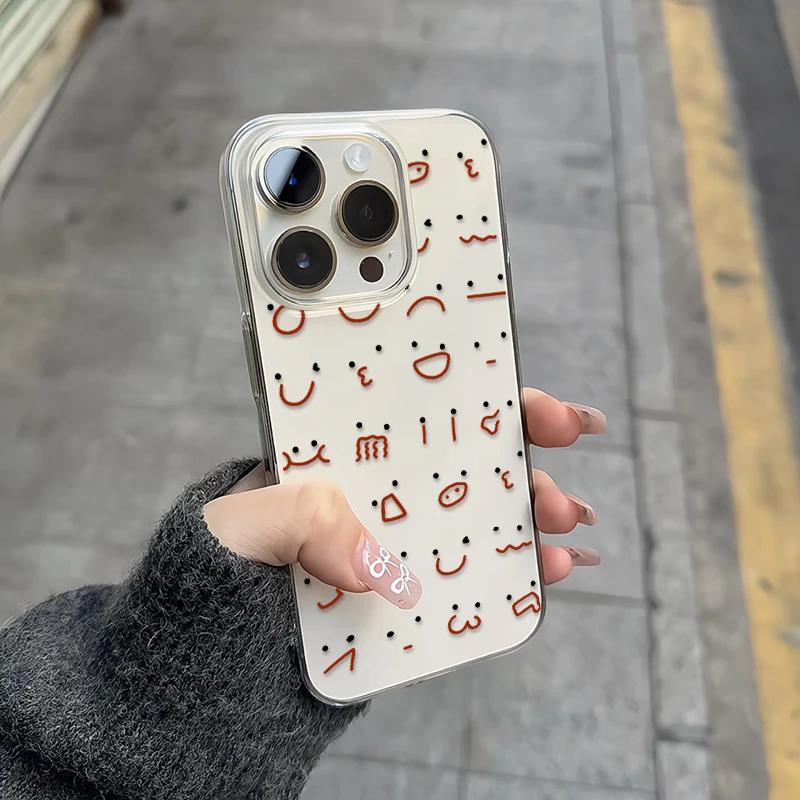 奥菲顿满屏涂鸦表情适用iPhone1615高透手机壳华为vivo小米oppo套