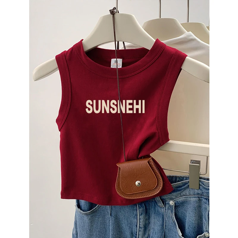夏季新款多巴胺背心内搭女修身短款别致显瘦小吊带无袖外穿上衣
