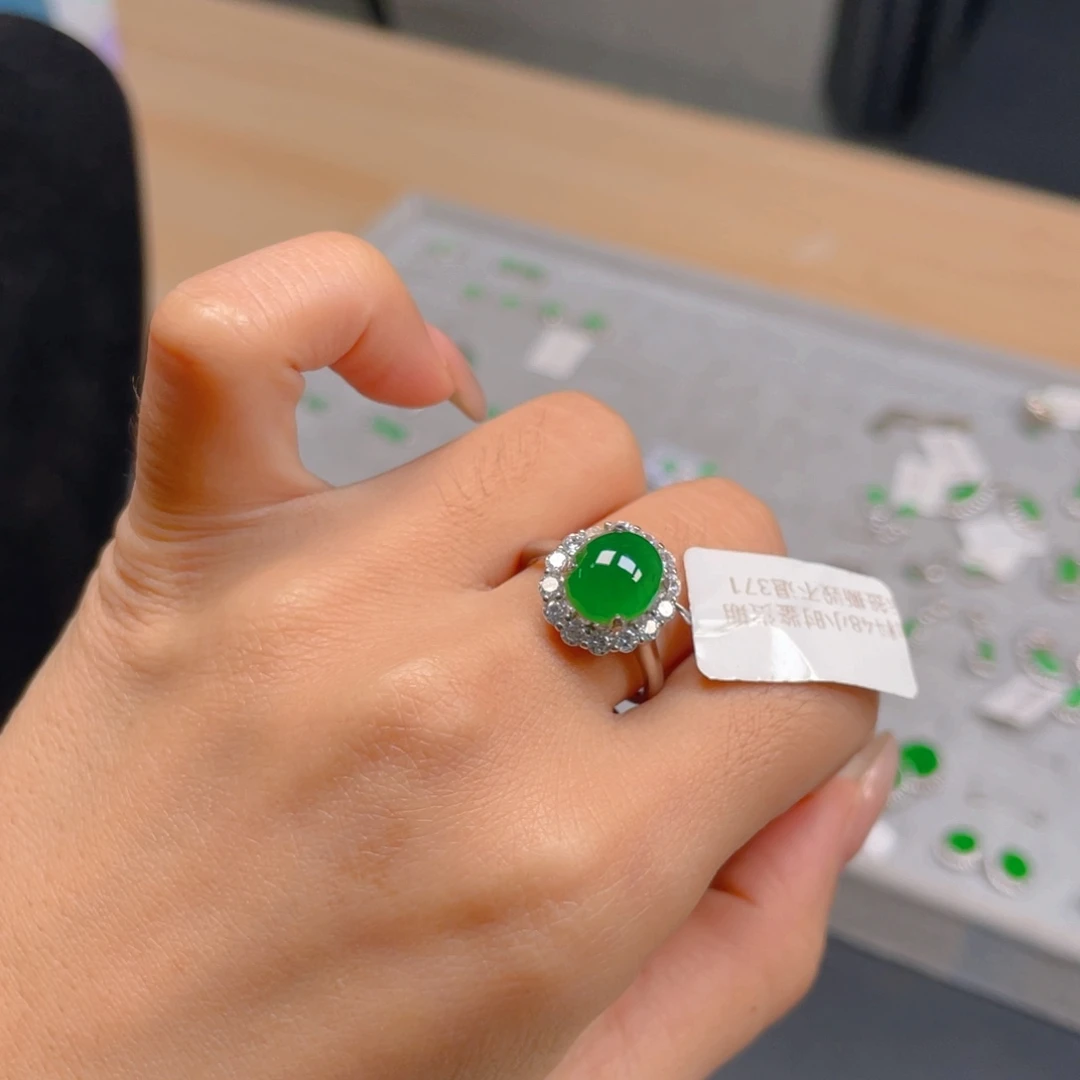 翡翠银S925镶嵌挂件