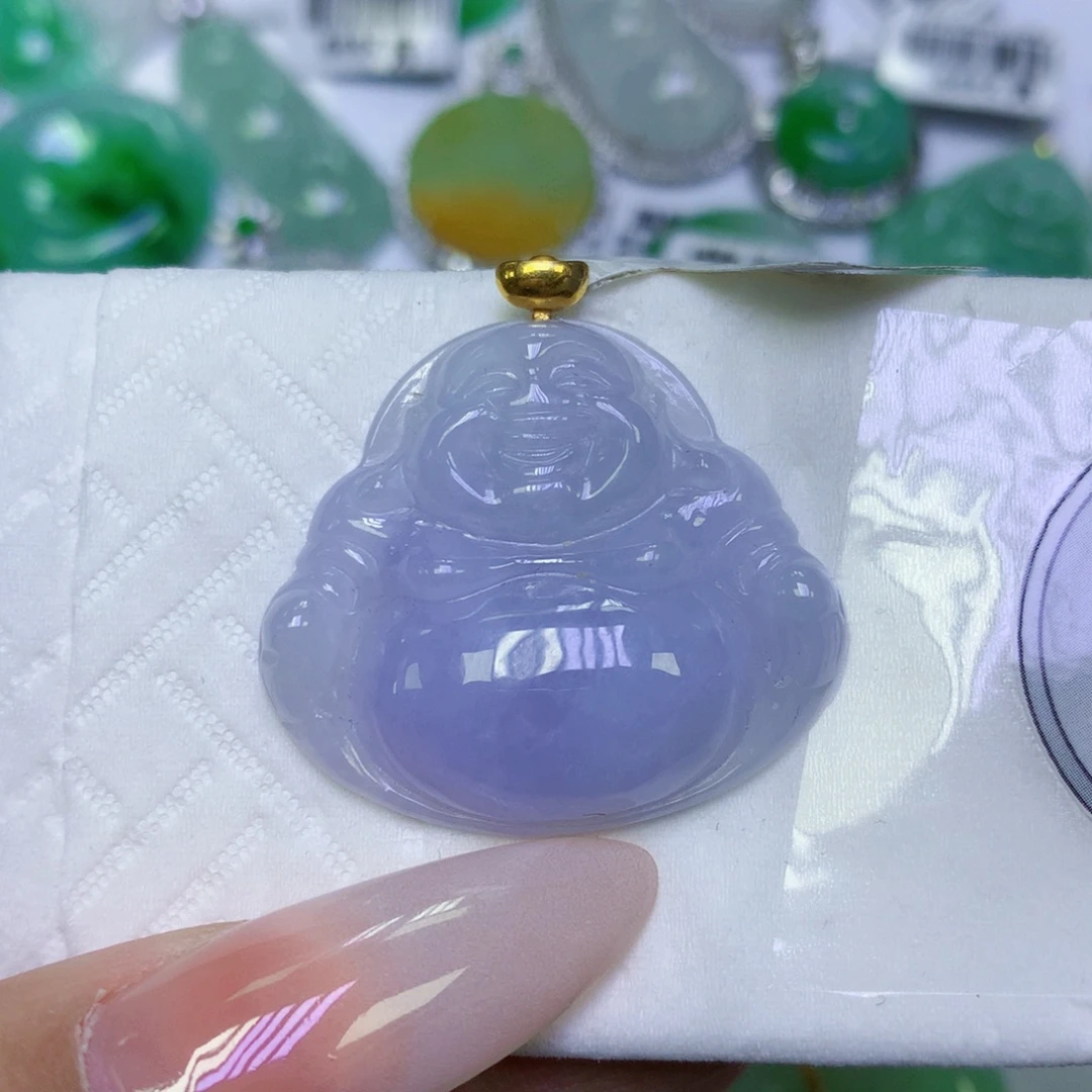 翡翠18K金镶嵌颈饰天然缅甸翡翠a货百元以上9元证书费自理