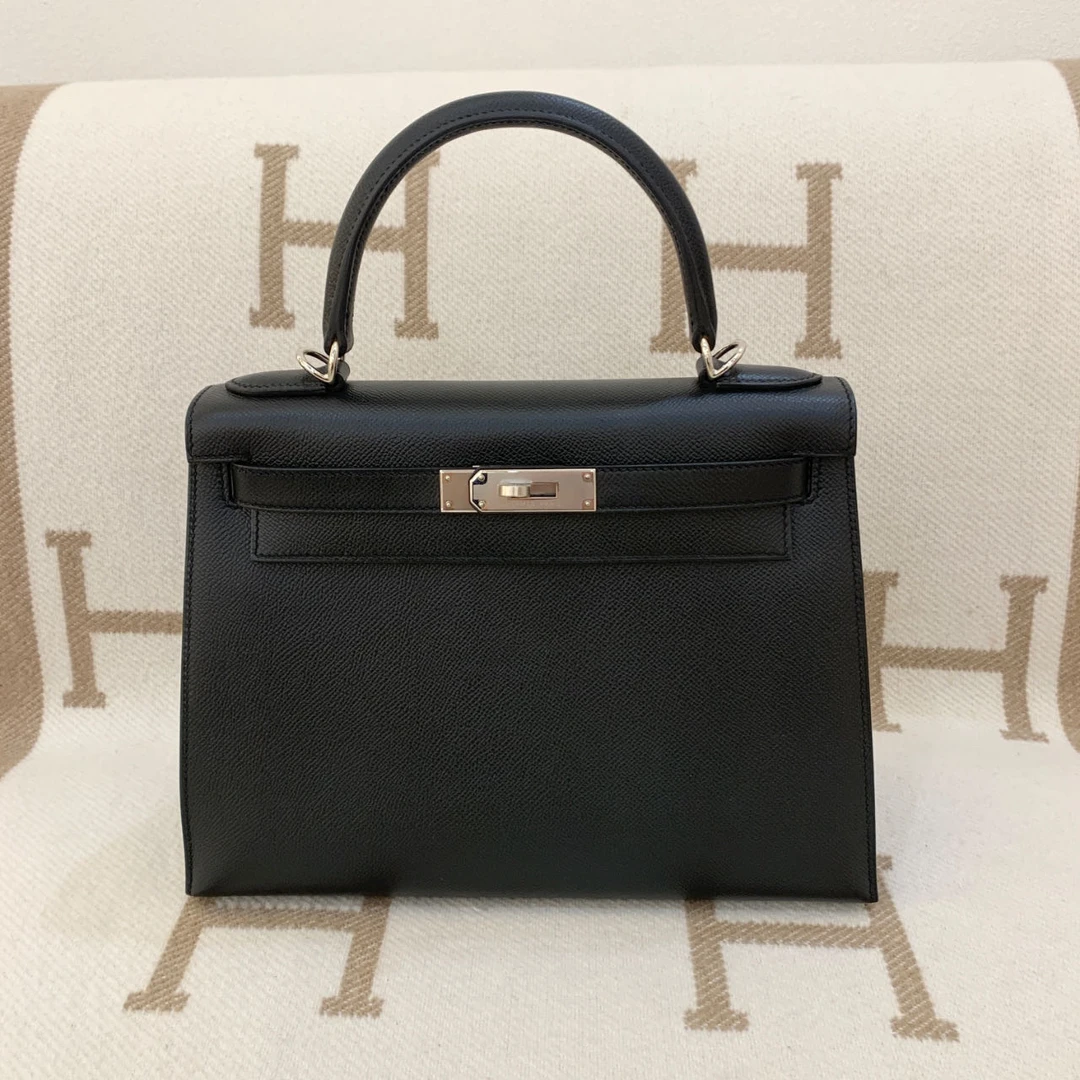 全新未使用 Hermes/爱马仕 尾款Kelly28 黑银 Epsom D刻 v20211a1