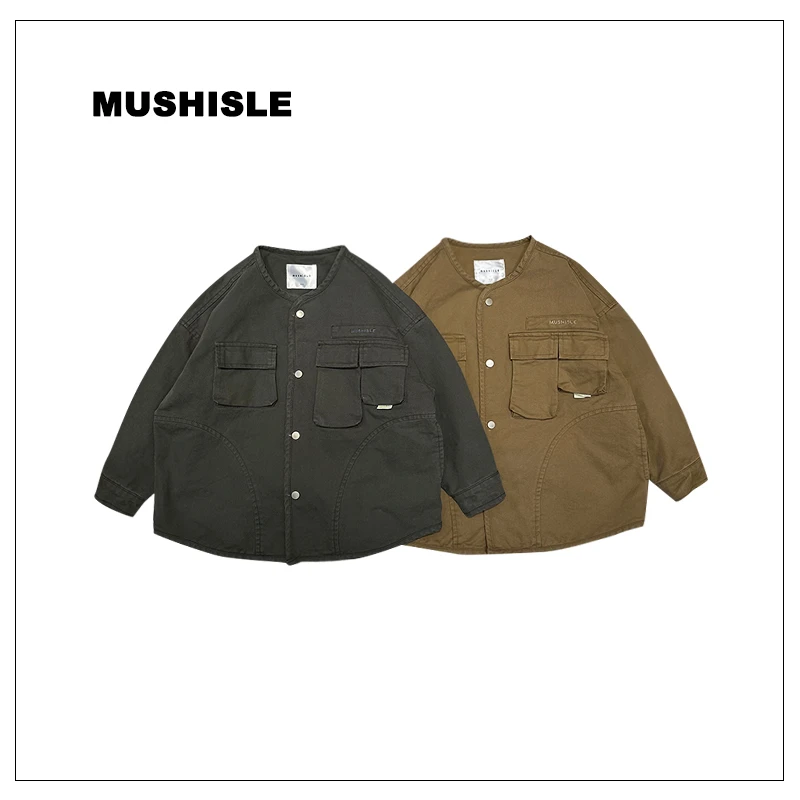 阿又秋季男童纯色字母刺绣口袋个性上衣儿童宽松外套百搭83336Q