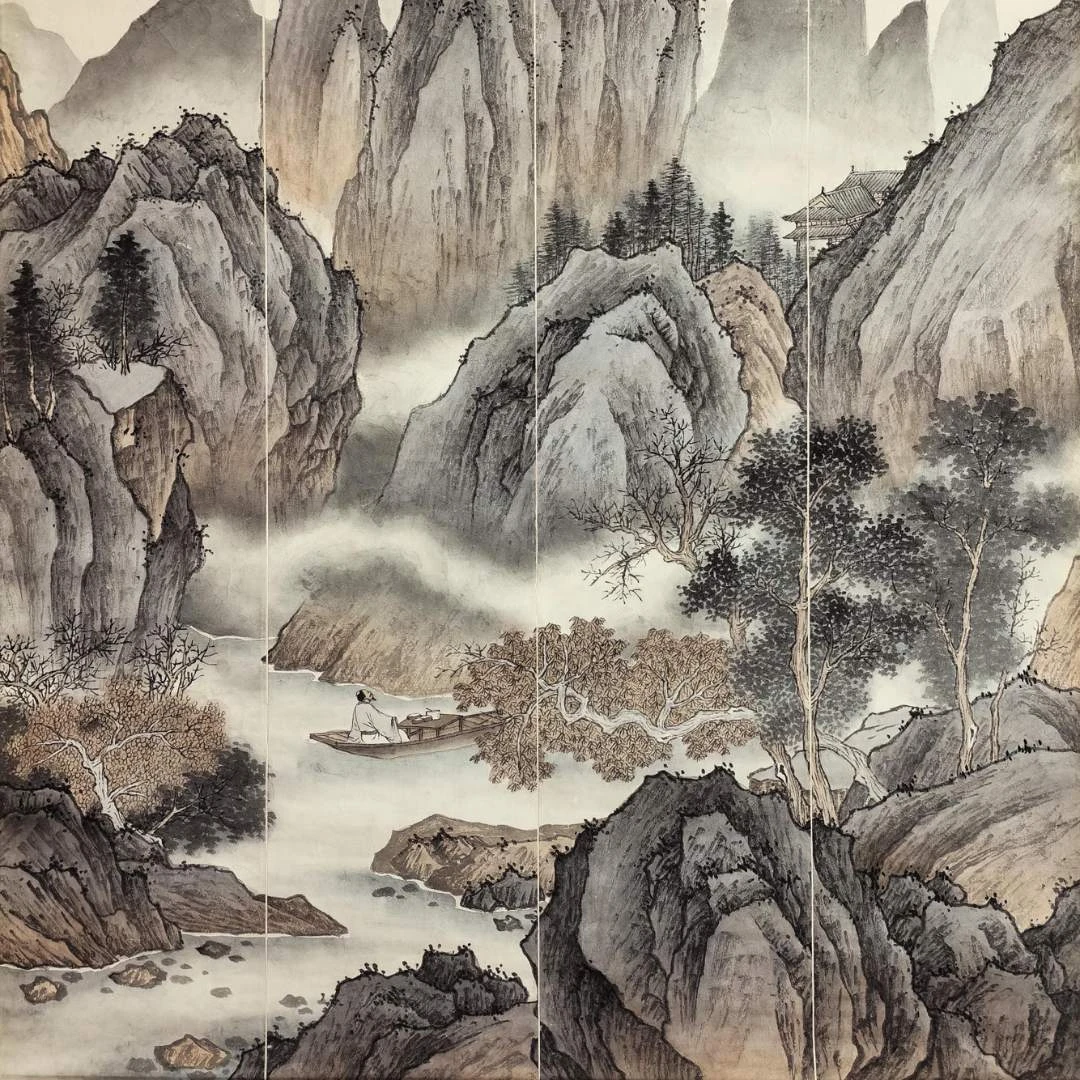 【辽拍】V240325-2-27《山水》（6.4平尺) 纸本镜片 ws101