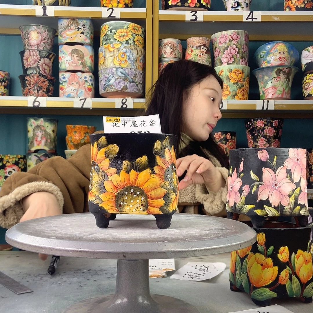 陶景德镇手工花盆953