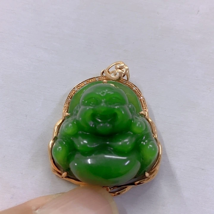 【闪购商品】和田玉（碧玉）颈饰18K金镶嵌11