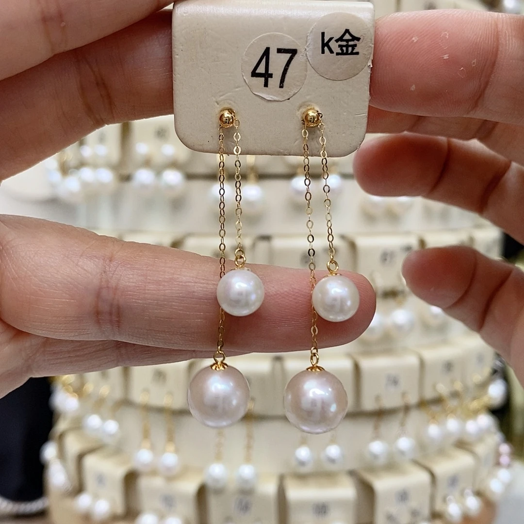 18K金镶嵌耳饰淡水珍珠
