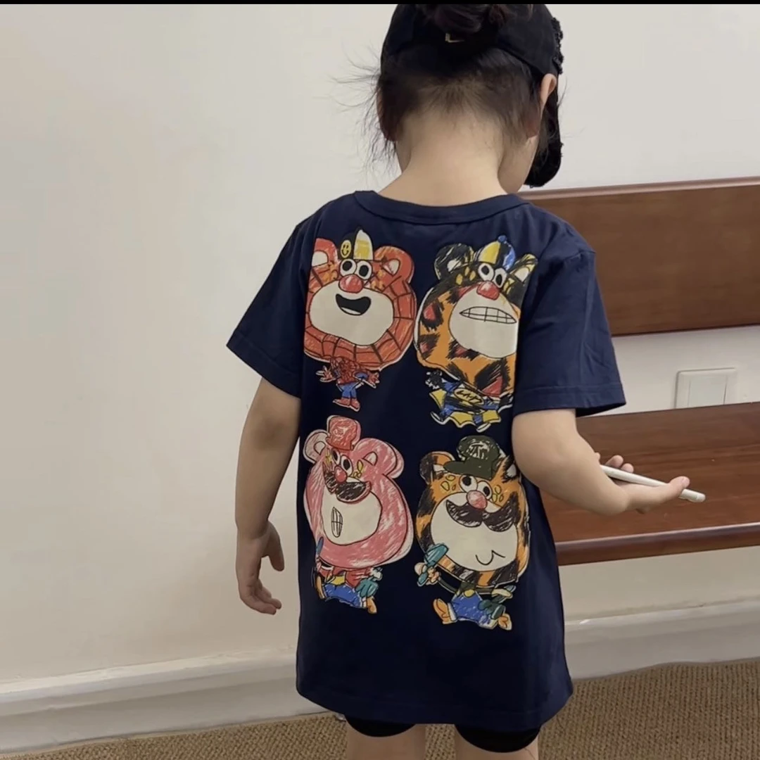 YN·亲子款～JAM高定！儿童夏季果酱熊卡通拔印短袖T恤