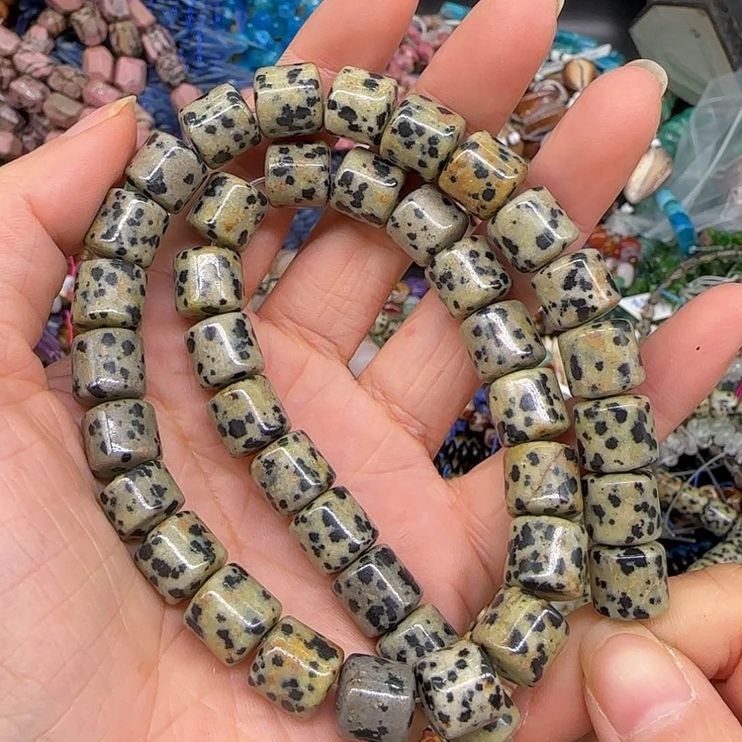 玛瑙/玉髓合金珠宝半成品斑点石10mm一条老型