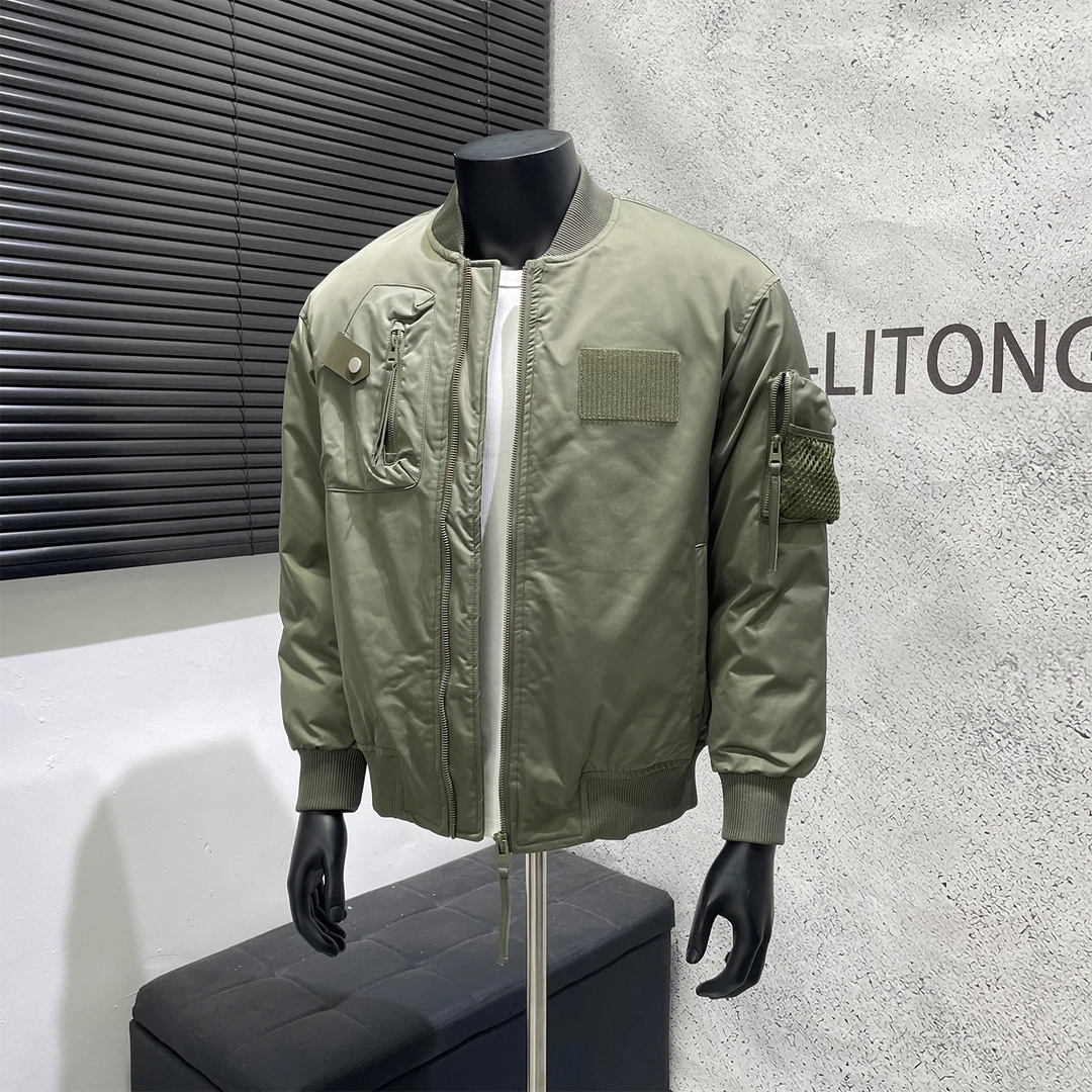 2025新款潮流棒球领加厚羽绒服男士冬季宽松休闲保暖羽绒外套男潮