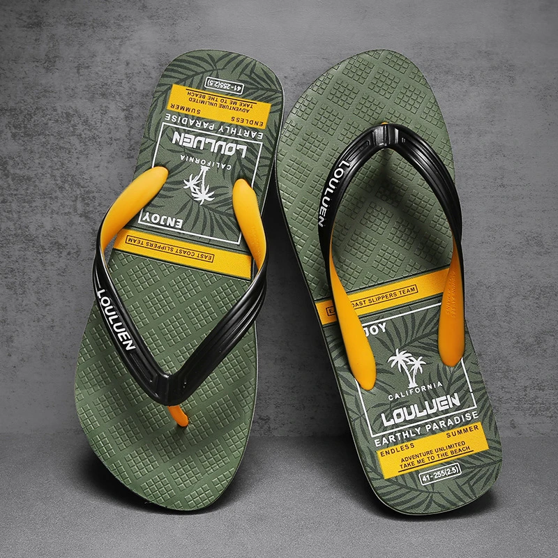 夏季新款沙滩人字拖男时尚潮流户外休闲男士拖鞋凉拖沙滩夹脚拖鞋