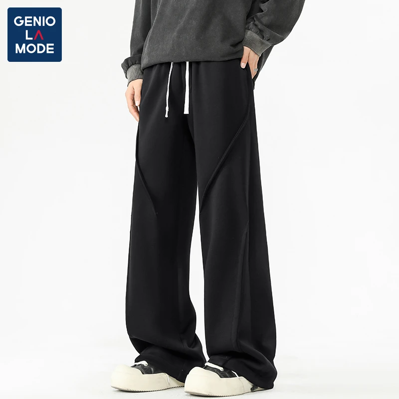 GENIO LAMODE美式阔腿裤男女款宽松垂感直筒高街百搭运动休闲卫裤