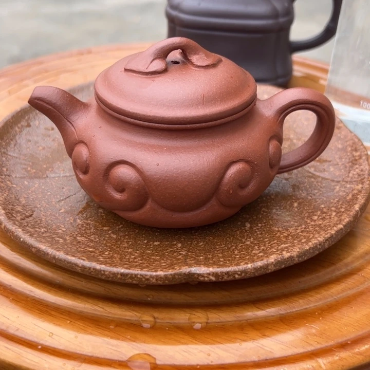 茶壶紫砂底槽青仿古如意150cc