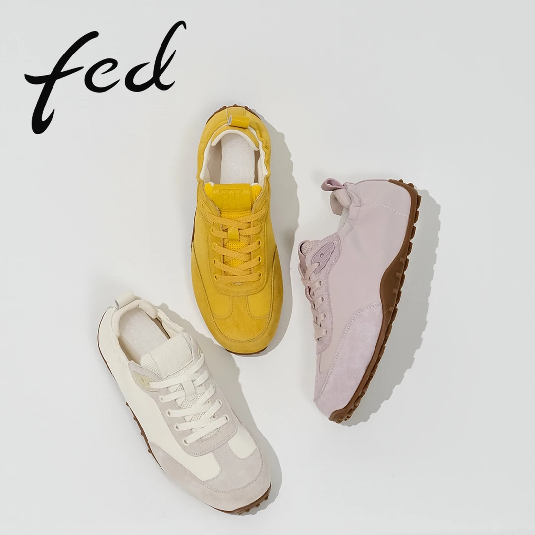 【夏日糖果】FED女鞋2025夏季新款时尚百搭休闲鞋真皮阿甘鞋FCS650