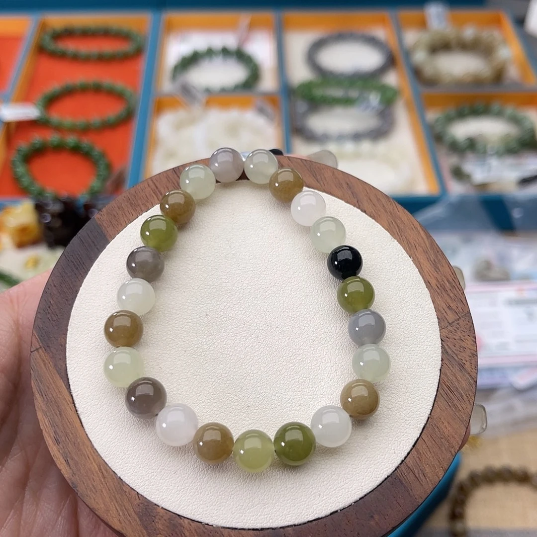 和田玉未镶嵌手串A28卡8