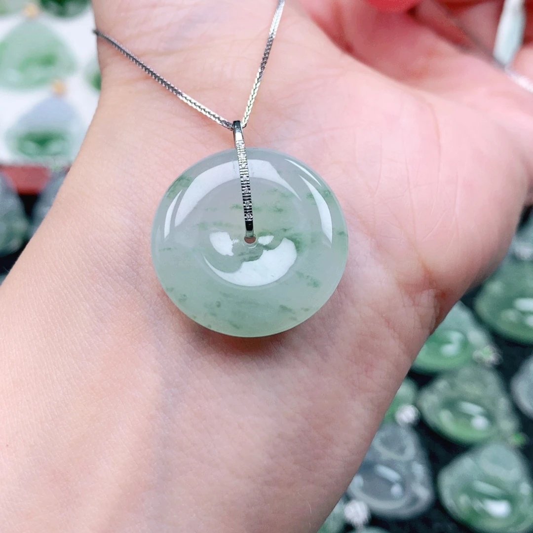 吊坠(不含链)18K金镶嵌翡翠