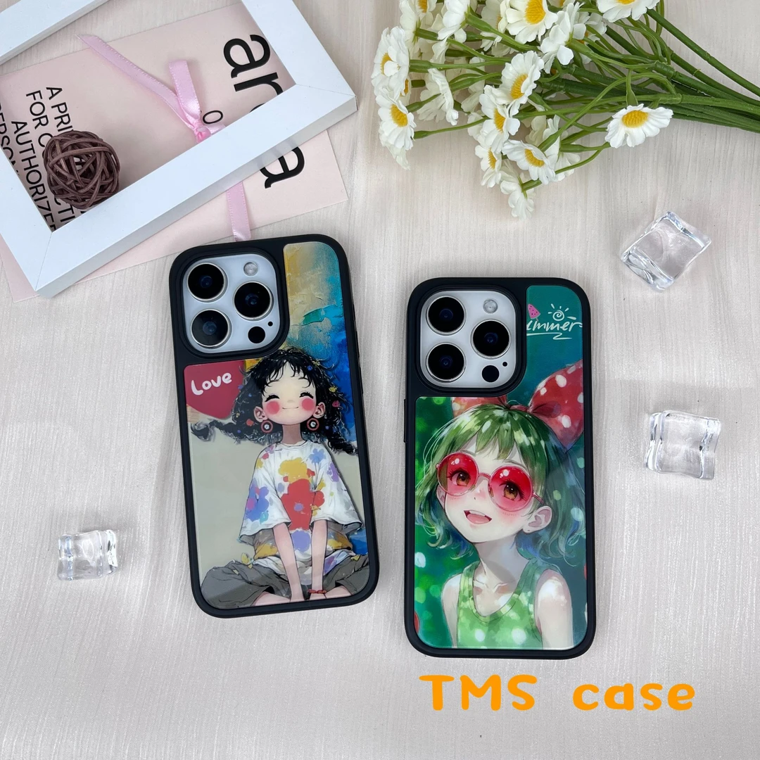 磁吸手机壳适用苹果16Promax磨砂iPhone15防摔14涂鸦女孩13光面12