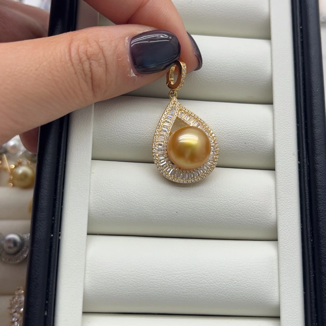 海水珍珠吊坠(不含链)银S925镶嵌