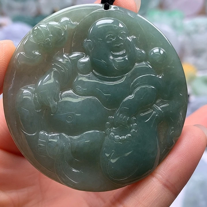 翡翠未镶嵌颈饰逍遥佛福利