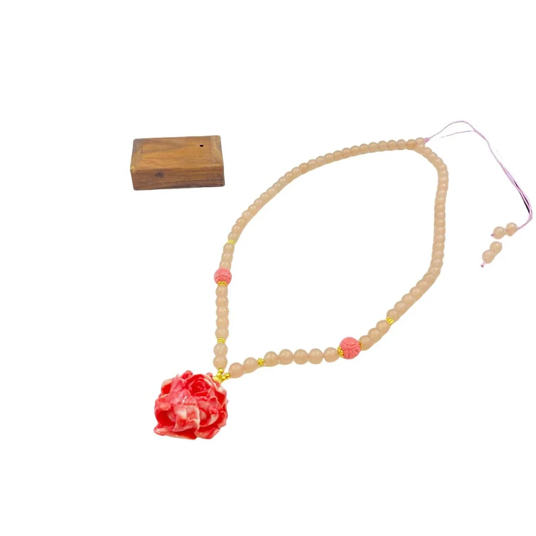 金丝玉冰粉项链X683