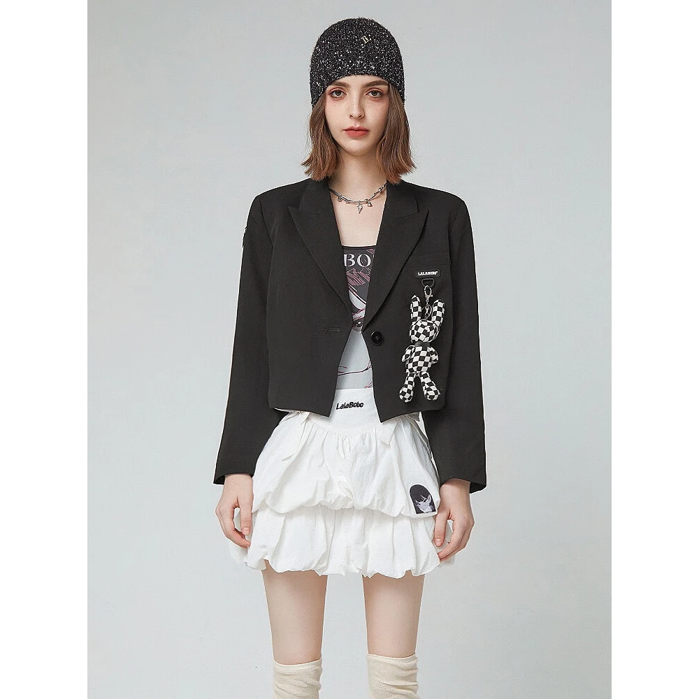 【芋总】LALABOBO反光小兔短款西服外套秋宽松百搭潮夹克RBDC-XW12