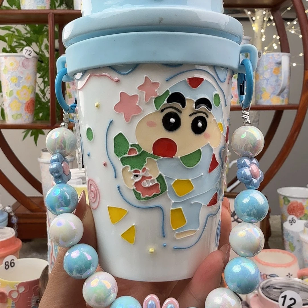 污***语陶摆件73景德镇手绘高温釉下彩