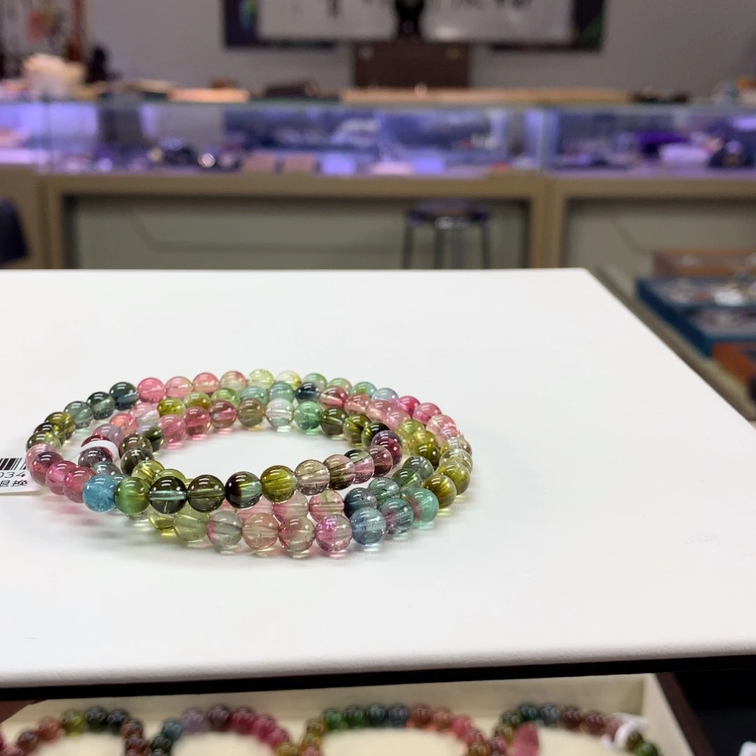 碧玺手链未镶嵌桃**H5.7毫米左右