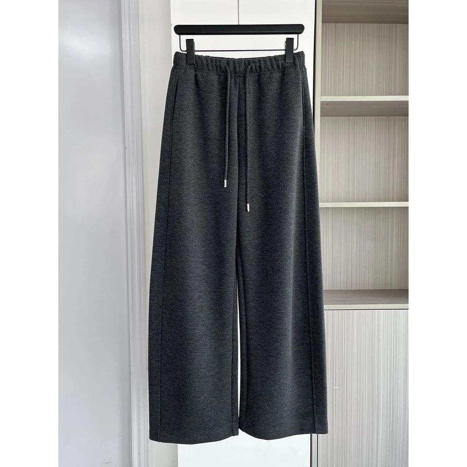 【桑蚕丝羊毛&直筒高腰阔腿休闲裤】冬日简约纯色直筒阔腿裤5860