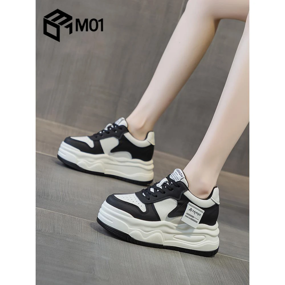 M01不累脚巨好看内增高女鞋小白鞋8CM厚底坡跟百搭散步鞋旅游鞋