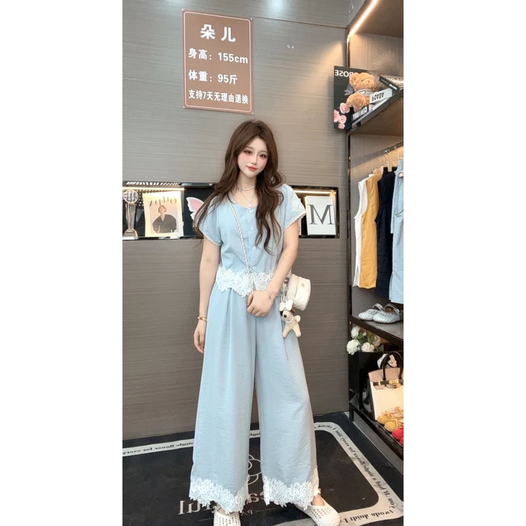 1-朵儿原创-【邻家女孩】夏季新款洋气百搭宽松休闲显瘦套装QK2005