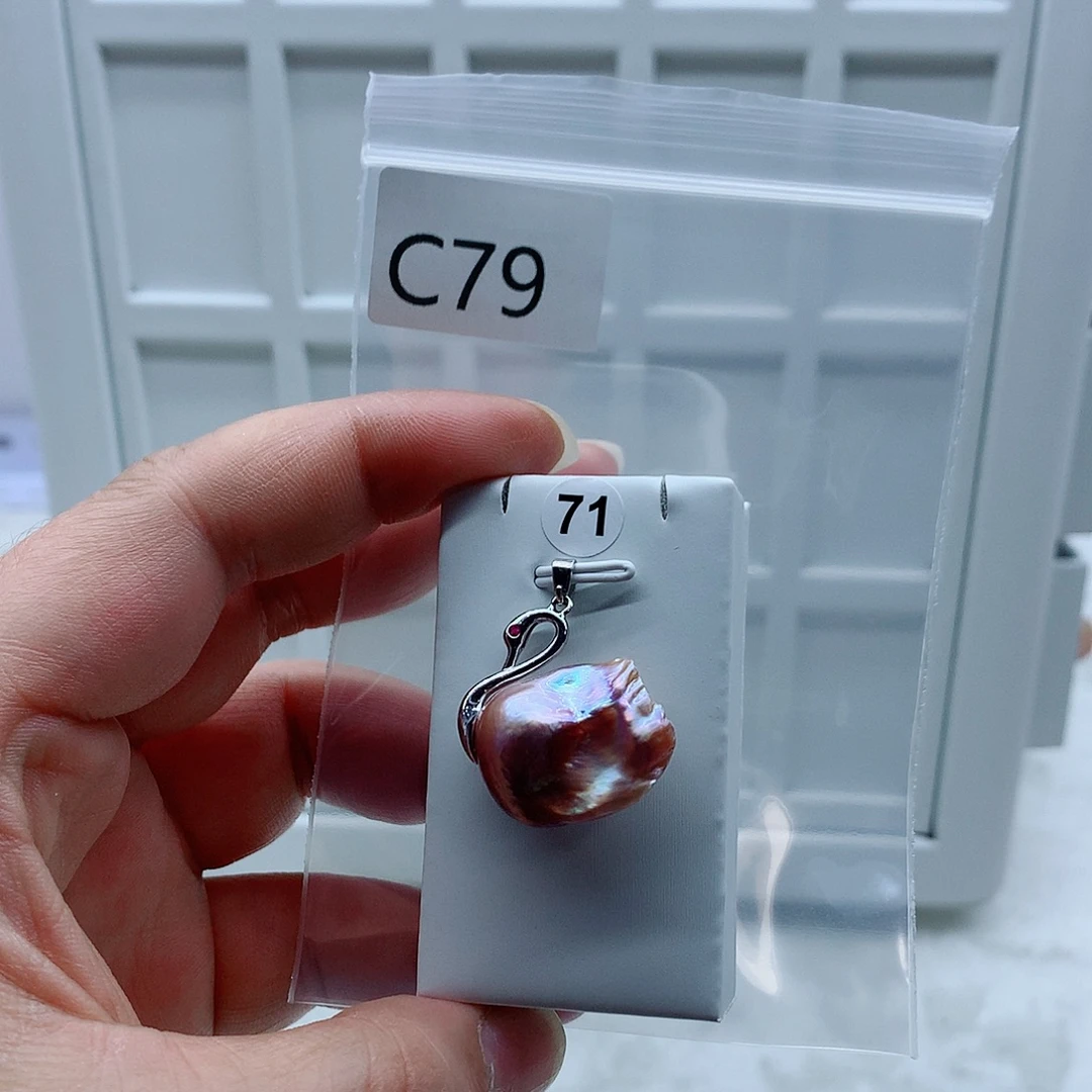合金吊坠(不含链)淡水珍珠