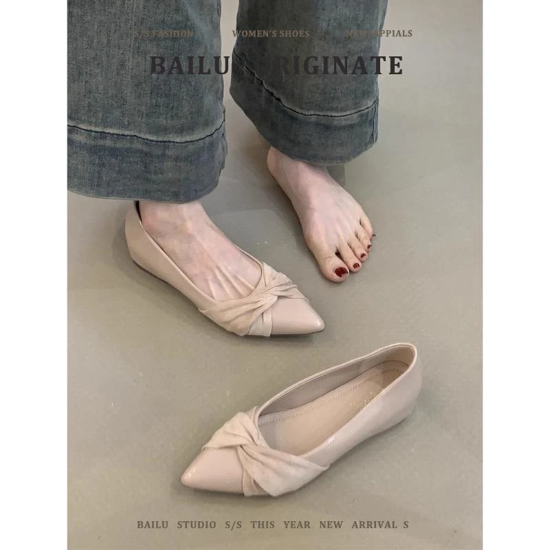 【高奢&达人款】小众版~法式尖头气质浅口单鞋女2025新款小香风温