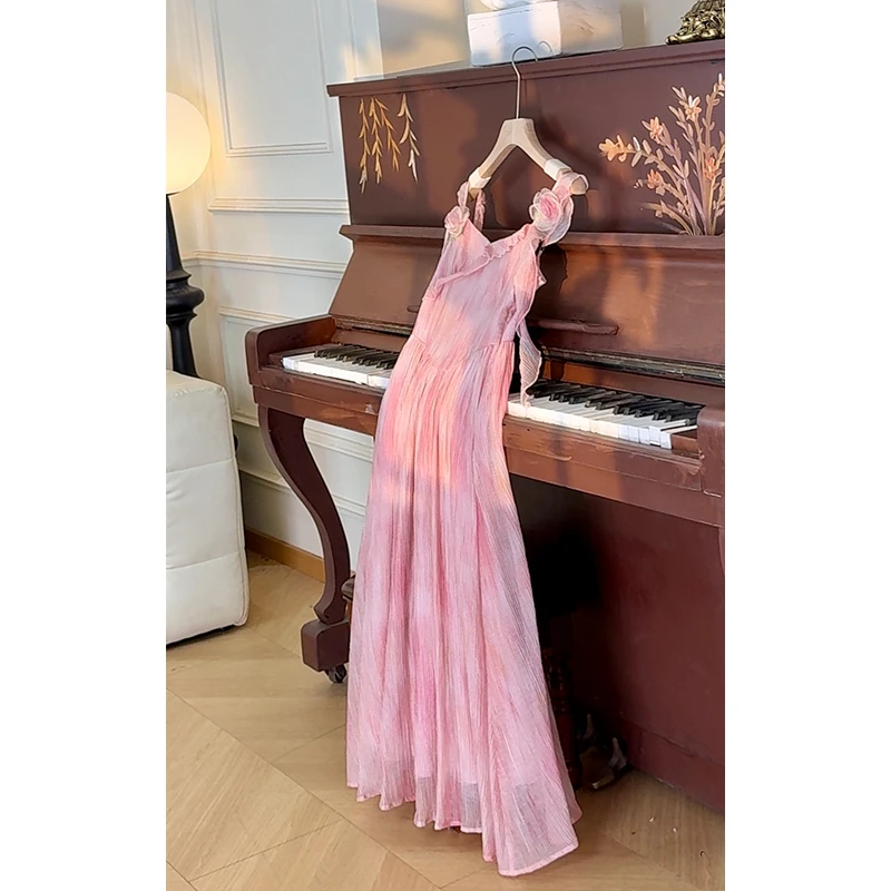 LAOXIAO服饰【海棠烟雨】法式设计师原创气质温柔风小个子连衣裙416