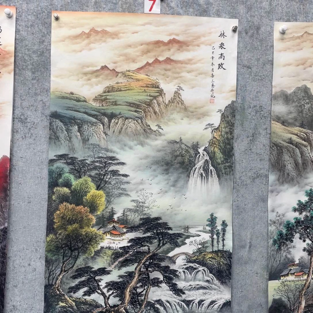 国画篮**人绘画黄喜三画芯