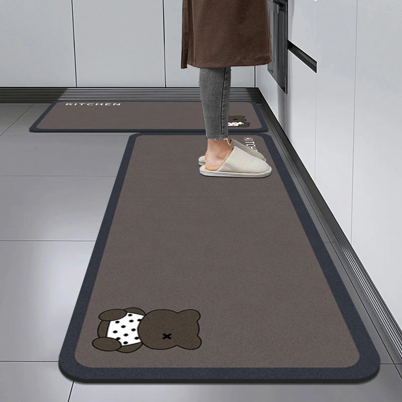 厨房地垫防油防滑免洗可擦硅藻泥吸水软垫家用地毯门口耐脏脚垫子