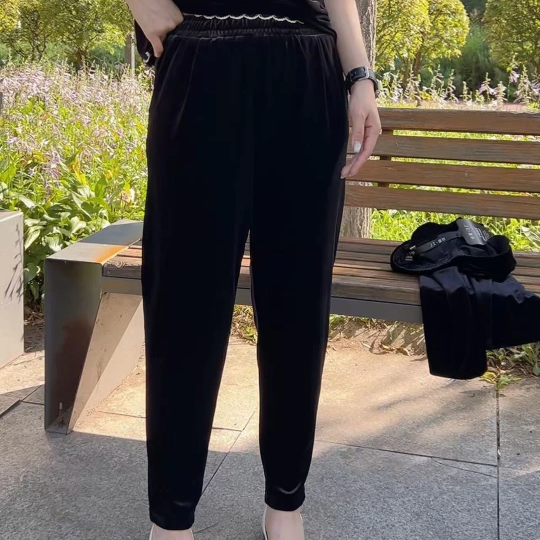 031款丝绒弹力小脚裤（裤长90）卡码拍大