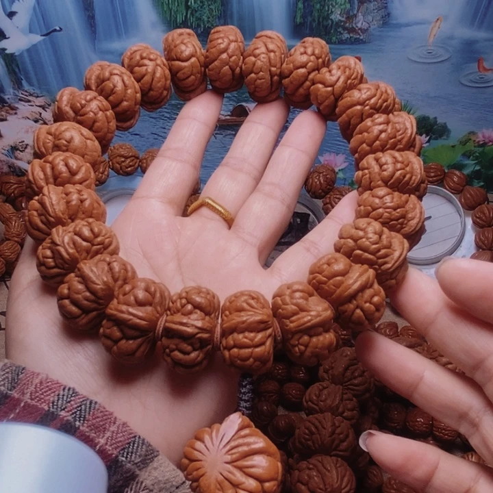 一***然手串文玩核桃龙纹桃核
