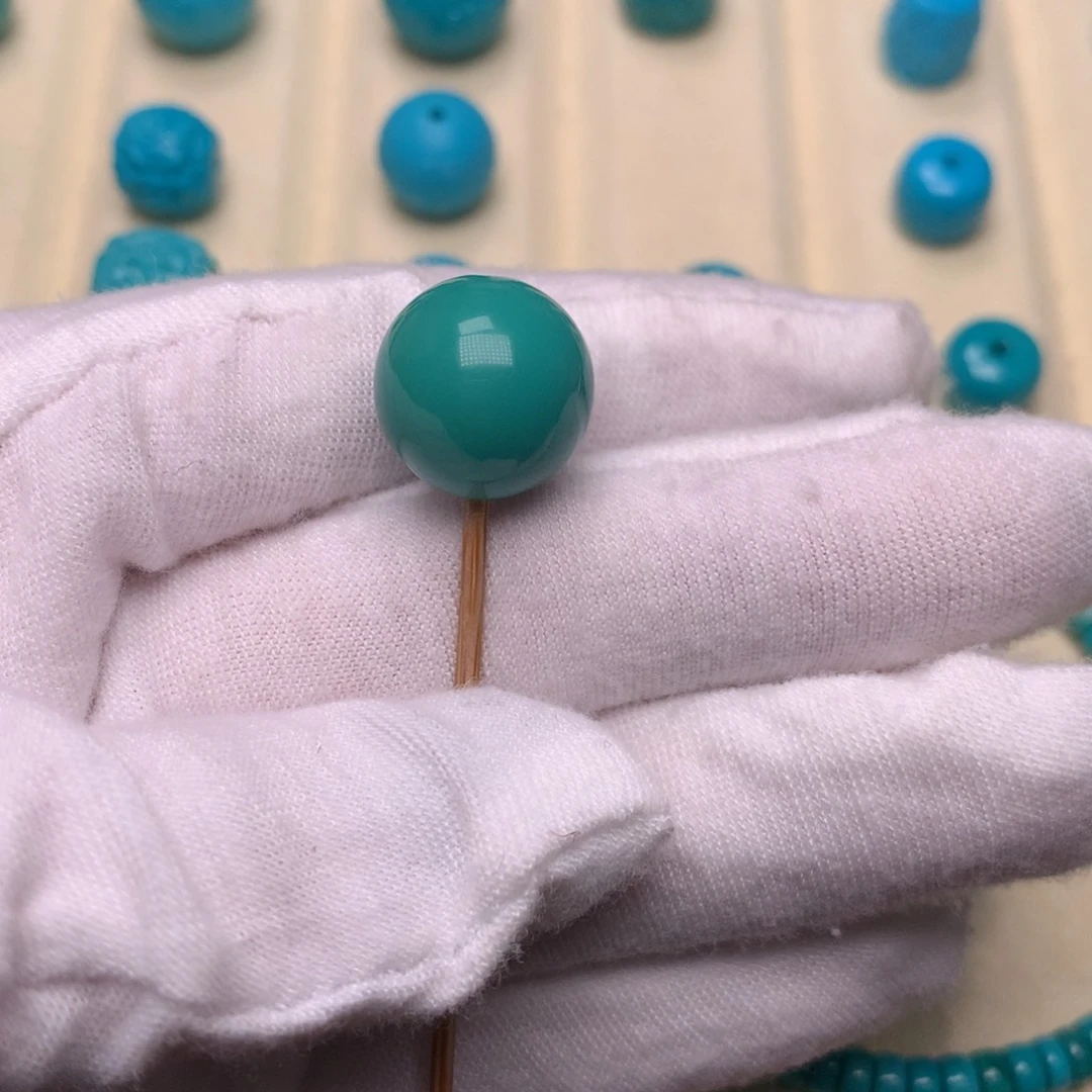 绿松石未镶嵌天然绿松石未镶嵌圆珠14.2