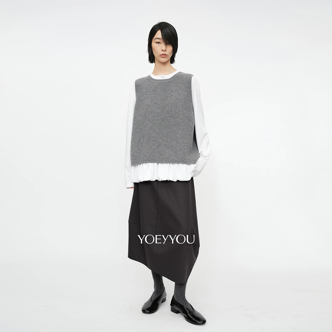 YOEYYOU设计师品牌 圆摆毛织马甲休闲气质女 DSC买手店 DY5Y04036