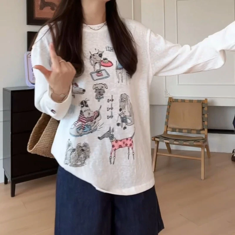 【小狗日记】春夏套头防晒时尚洋气百搭极简长袖T恤LK2502817