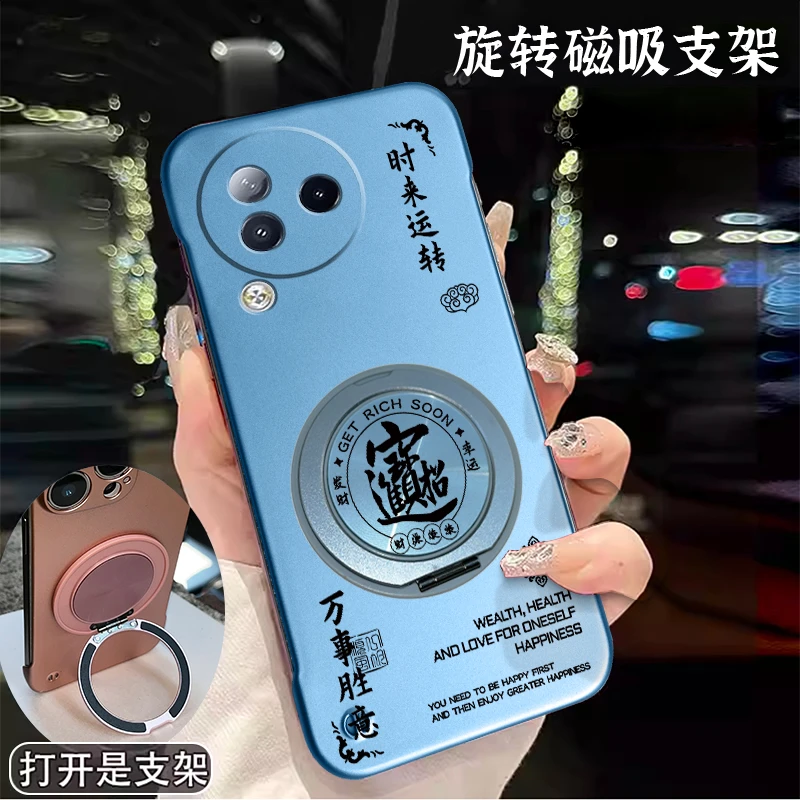 适用小米civi3手机壳无边框超薄潮旋转支架金属漆散热KL保护套