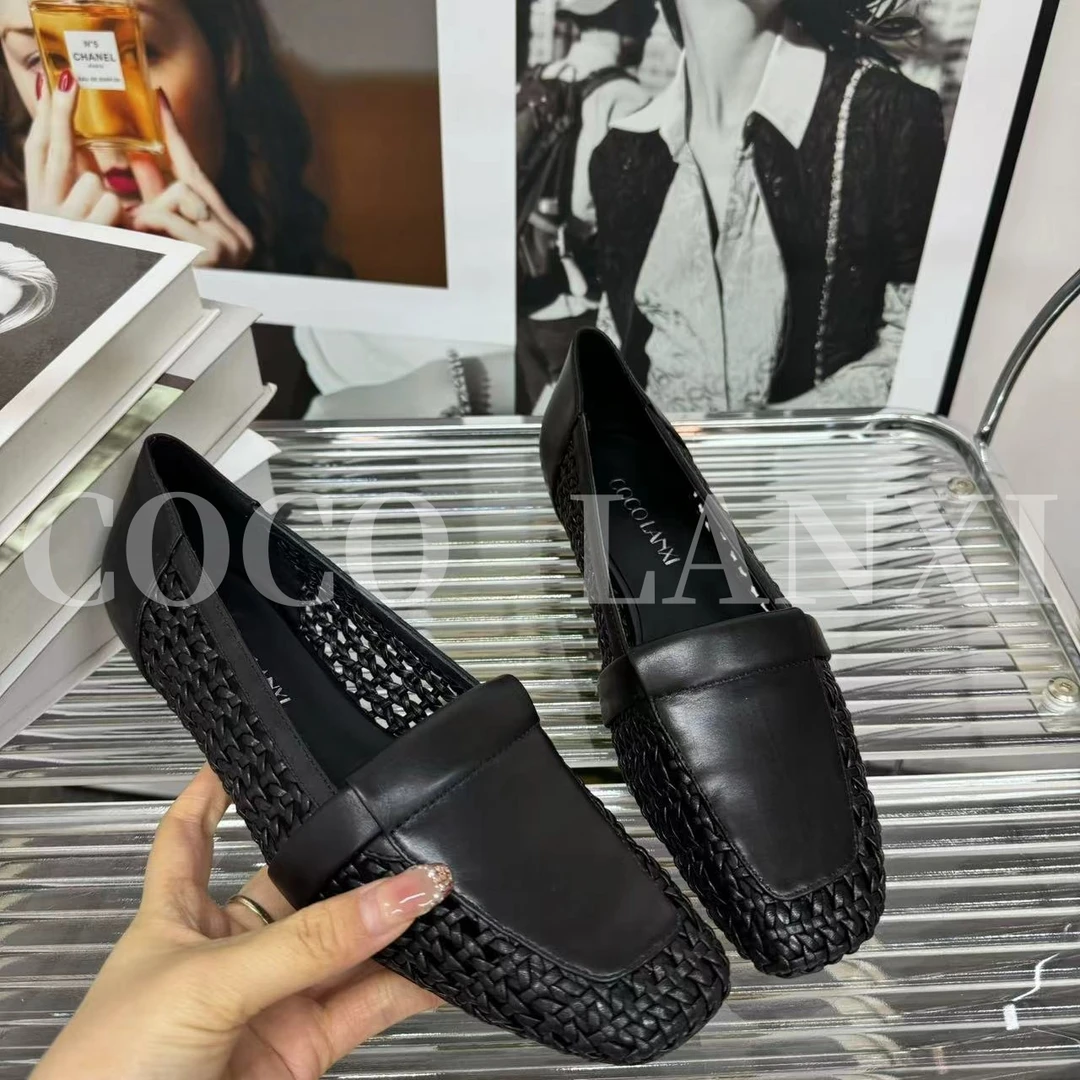 【COCO LANXI】舒适时尚百搭女士黑色软底透气气质小单鞋25DX081LX