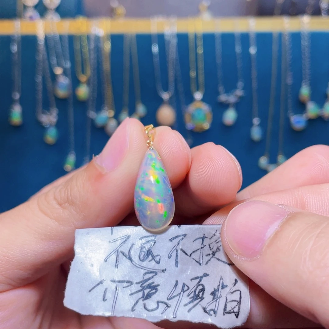 欧泊吊坠）18K金镶嵌