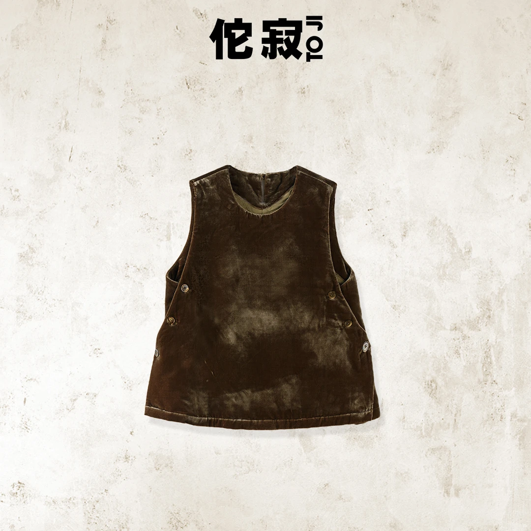 TOJI佗寂时尚绵羊毛真丝丝绒棉服休闲气质无袖马甲背心ZXO3D693