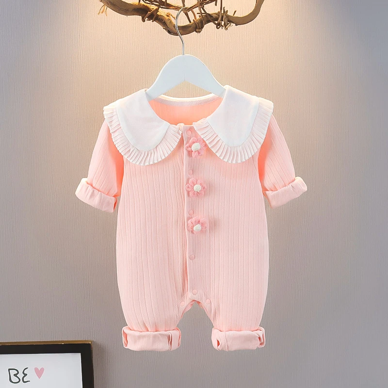 童泰【断码】婴儿衣服秋装新生女宝宝连体衣公主超萌满月百天外出