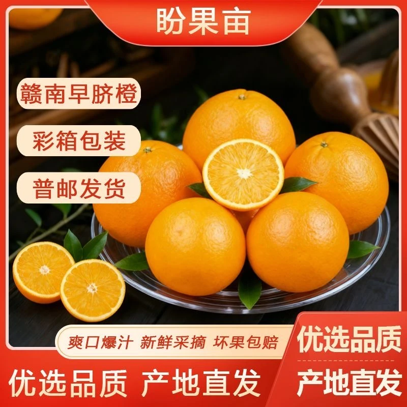 正宗赣南脐橙新鲜采摘产地应季生鲜水果橙子鲜橙多汁彩箱送礼孕妇