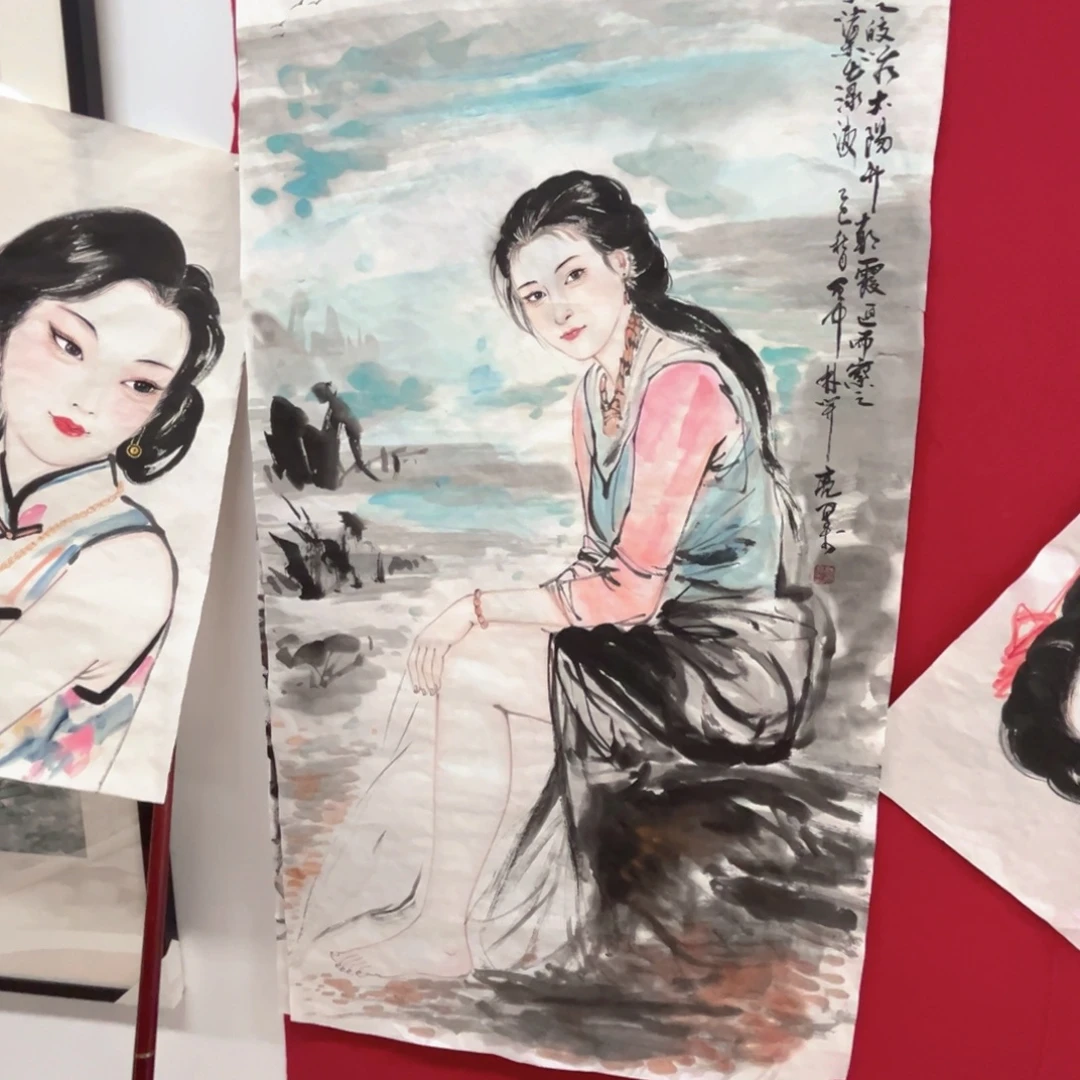 杨***胜国画绘画作品多次参加3张