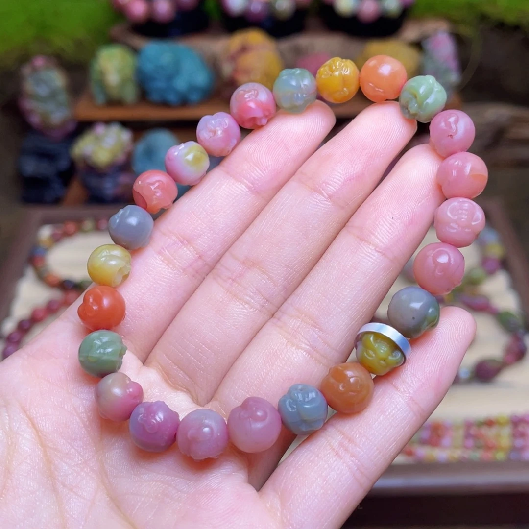 生***.玛瑙/玉髓未镶嵌手串盐源玛瑙佛头串