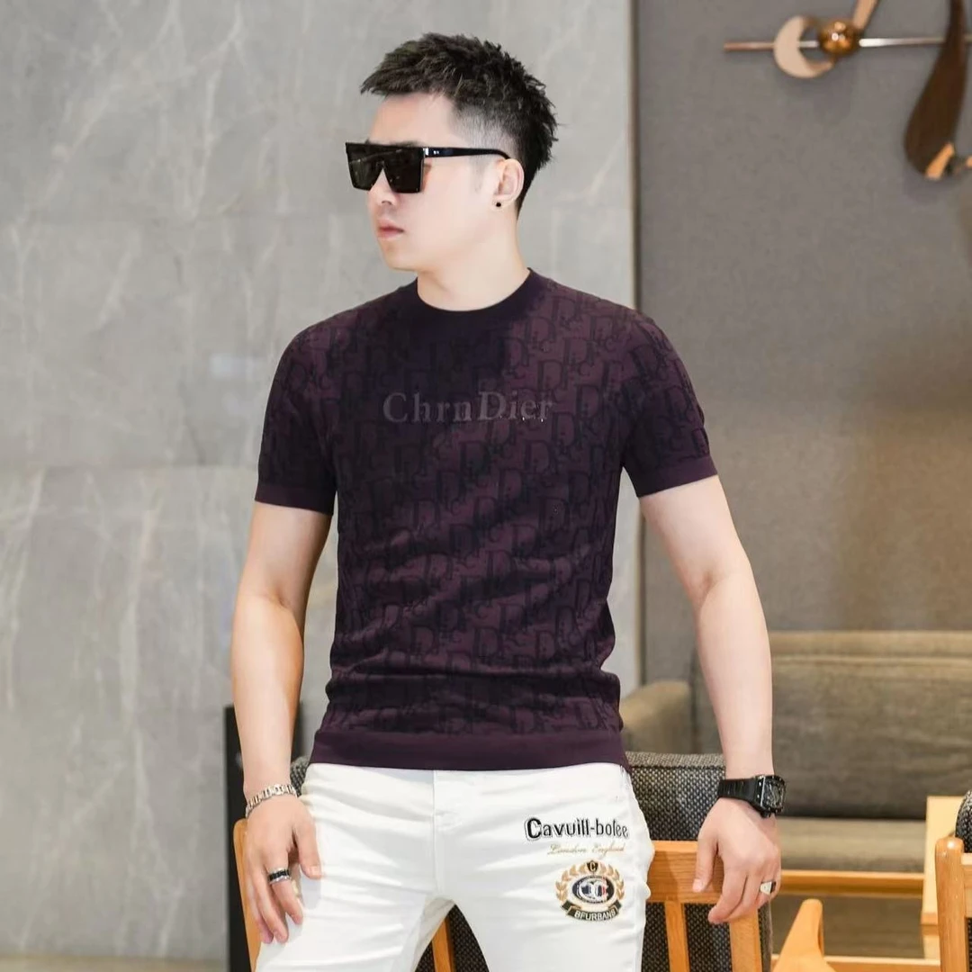 欧洲站夏季新款纯色短袖T恤男士时尚潮牌休闲百搭帅气薄款半截袖