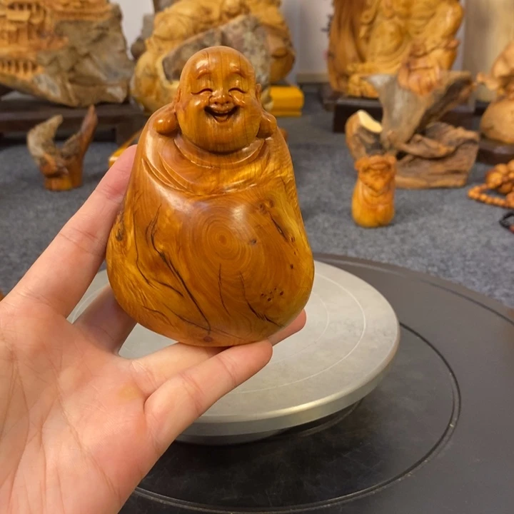柏木（崖柏）飞崖柏弥勒佛摆件根雕工艺品